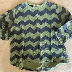 Indikidual Zigzag Patterned Kids Shirt - Green and Blue